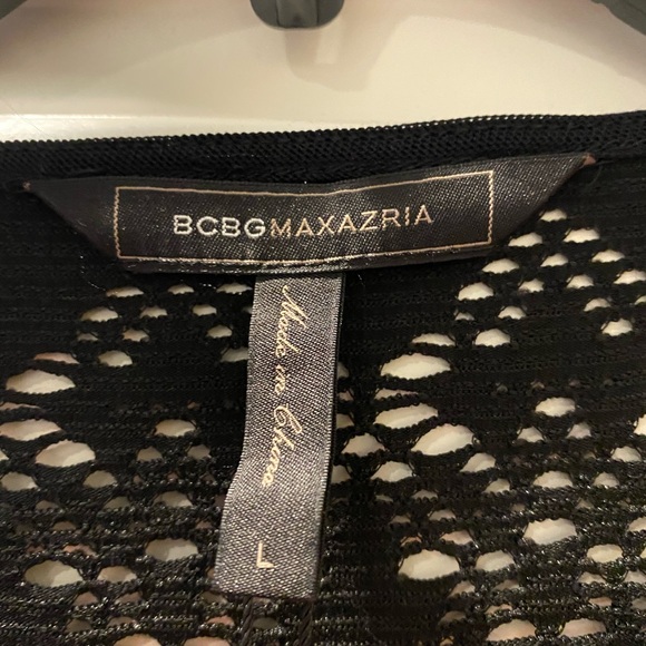 BCBGMAXAZRIA Black and Blue Peplum Top - Picture 4 of 8